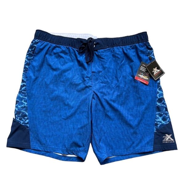 ZeroXposur Blue Graphic Performance Swim Shorts Men’s XXL NWT Swim Trunks - Picture 1 of 10
